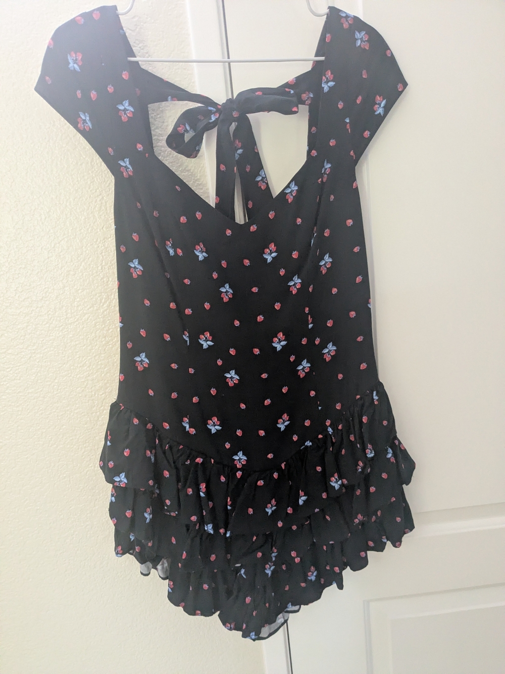 Kimchi Blue ~ Black Floral Tie-Back Romper